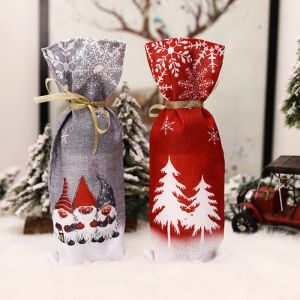 Covers Christmas Wine Bottle Covers Bag Santa Claus Wine Champagne Bottle Cover Sleeve Merry Christmas New Year Table Decorations