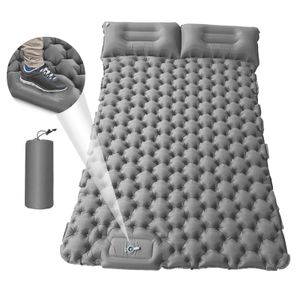 Utomhus Ultralight Sleeping Pad Camping Uppblåsbar madrass med inbyggd pumpkudde luftmatta för resor backpacking vandring 240508