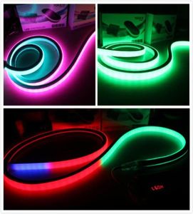 50m spool da 24 V Digital Neon RGB LED Strip LED Chasing Neon Flex Top View Square 17x17mm Christmas Pixel Light 5050 SMD DMX34469427266412