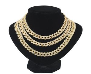 Trendy 830 -Zoll Roségold Miami Kubaner Linkkette Halskette Armband Sets aus Kristall Strsestone Wache Silber Schmuck Hip Hop2149039484