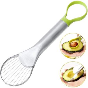 Edelstahl Avocado Cutter Peeler Messer Slicer 2 in 1 Pitaya Kiwi Küche Gadget Obst Gemüsewerkzeuge 240508