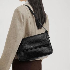 Totes itamood vintage messenger handväska minimalistisk klaff crossbody väska med utbytbar rem elegant lyx äkta läder axel