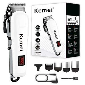 Elektrikli tırnaklar Kemei 809a Profesyonel Saç Düzeltmeni Ayarlanabilir Elektrik Kablosu/Kablosuz Saç Clipper Erkekler için Saç Kesimi Makine LED ekran T240507
