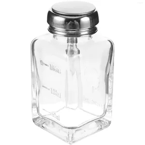 Nail Gel Clear Fingernail Polish Glass Press Bottle Pump For Remover Bottles With Alcohol Dispenser Transparent