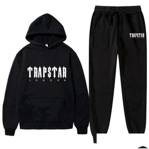 ملابس ملابس الأطفال تتبع التتبع مقنعين قطعتين من قذائف Sweatshirt Sweatshirt Sportwear للركض الزي Trapstar Boy 221028 Drop Otovx