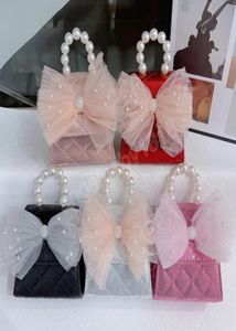 Koreanische kleine Mädchen Geldbörsen und Handtaschen süße Kinder Prinzessin Bow Crossbodybag Baby Party Bow Handtaschen Geschenk9006498