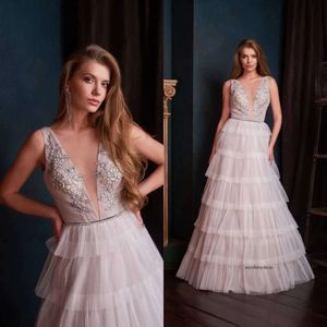 2020 Modest Beautiful A Line Evening Jewel Sleeveless Formal Dresses Lace Applique Floor Length Party Gown 0508
