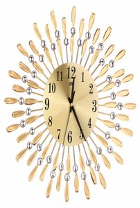 Art Diamond Diamond Modern Metal Wall Clock grande relógios montados na parede casa decoração de escritório da sala de estar Blackgold de alta qualidade C427384235