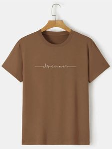 メンズTシャツメンズドリーマープリント半袖Tシャツ2024年夏の快適なティー