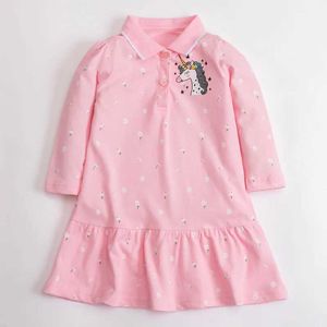 Flickans klänningar Flip Collar Baby Childrens Golf Dress Högkvalitativ stickad Cotton One Piece Dress Casual Childrens Baby Girl Clothll2405