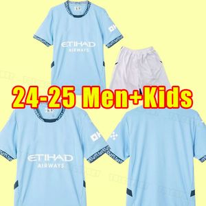 24 25 Haaland Soccer Jerseys Grealish Mans Cities Mahrez PlayerバージョンDe Bruyne Foden 2024 2025フットボールトップスシャツユニフォームKovacic Home Away Men Kids Kits