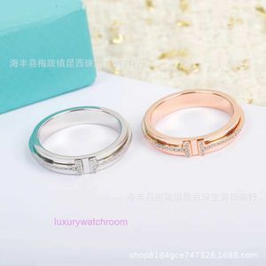 Women Band Tiifeany Ring Jewelry V Gold Seiko High Edition 925 Sterling Silver Diamond Stretta coppia di rose da 18k