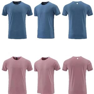 LL-R661 Männer Yoga Outfit Fitnessstudio T-Shirt-Übung Fiess tragen Sportwaren-Training Basketball Running Ice Silk Shirts Outdoor Tops Kurzschlärmelastizität atmungsaktiv