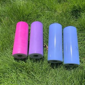 Water Bottles Double Wall Sublimation Blanks 20oz Straight UV Color Changing Green In Dark Tumblers 191V