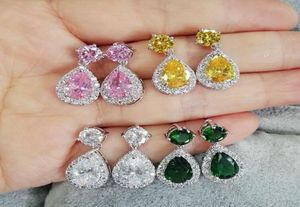 Charm koreanska örhängen aaa vatten droppe zirkonörhängen generös ruili enkel med multicolor1686917