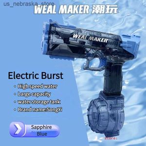 Sand Play Water Fun Gun Electric LongRange Continuous Experience Fully Automatic Summer Pistol Shooting Beach Toy 240420 Q240408