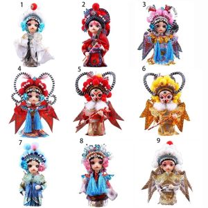 Miniatyrer kinesisk stil folkhantverk peking opera marionett docka beijing opera gåva liten silk man diy material paket färdig produkt