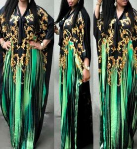 New Arrival Sexy Printed Casual Dresses Long Sleeve Crew Neck Maxi Loose Plus Size Dress African Women Dress P8154813060