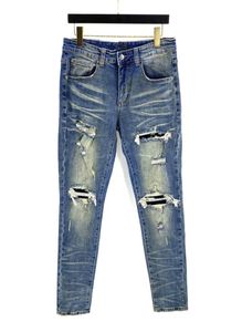Neuankömmlinge Luxusdesigner Herren Jeans Slimleg gewaschene Löcher Denim Männliche Skinny Slimleg Pants Classic Hip Hop verkaufte Hose Größe9829646