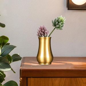 Vases Brass Vase Vintage Small 8.5cmx5.5cm Flower Pot Metal For