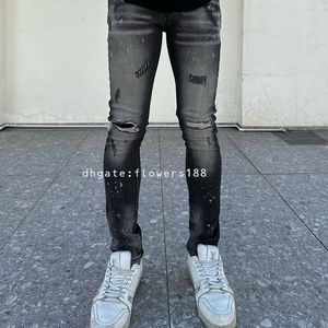 Herren Jeans D-S-Q-2-D-Hosen schlanker fit schwarzer vier Jahreszeiten High Street Ripped Jeans