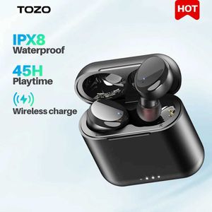 Handy -Ohrhörer Tozo T6 True Wireless Ohrhörer Touch Control mit Hiffi Sound Ohrhörer IPX8 WASHERORT