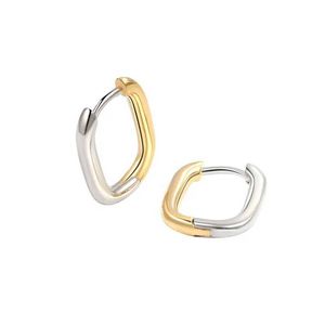 Stud VOQ Fashion Simple U-Ring Earrings Womens Retro Silver Geometric Square Jewelry Gift Q240507