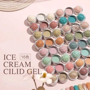 Nail Gel 64 Color Solid Polish Glue Ice Cream Texture Pat-glue Blend Gradient Paint Filling Cans Q240507