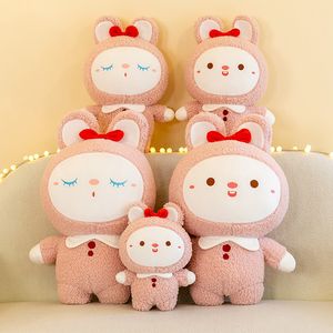 Carino cartone animato bambola di coniglio peluche giocattolo piccolo coniglio bianco ragazza che dorme con bambola bambola per bambini