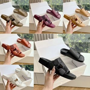 2024 Designer luksusowe vintage okrągłe sandały damskie męskie oryginalne skórzane czarne/białe/brązowe/czerwone rzeźbione design sandałowe obcasy buty rozmiary płaskich butów 35-44