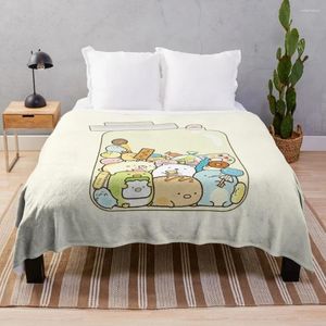 Coperte Sumikko Gurashi in un barattolo lancia con pironuola in campeggio in campeggio che si muove letti decorativi di lusso