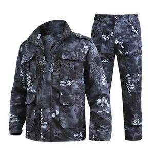 Herrspårar Mens Camouflage Sports Outdoor Suit med en lapeljacka och vindtätbyxor Tvådelar med flera fickor Mens Uniforml2405