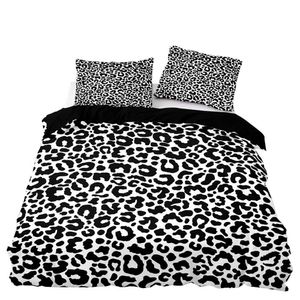 Bedding sets Luxury Style Bedding Set 220x240 Black and White Leopard Duvet Cover Set with Pillowcase Premium Quilt Cover Bed Set J240507