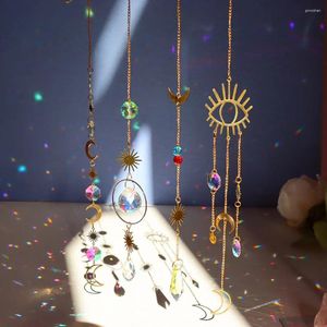 Dekorativa figurer Artificiella kristallvägghängningar som är lämpliga för bröllop och utomhus Sun Catcher Light Shadow Wind Chime Pendant