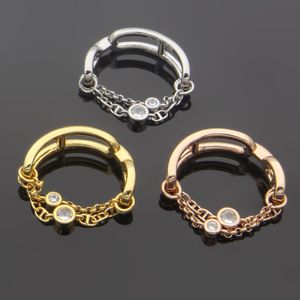 Nya design kvinnor guldringar titan stål bokstav hh bokstav ihålig kedja två diamanter par ring designer smycken hr008802
