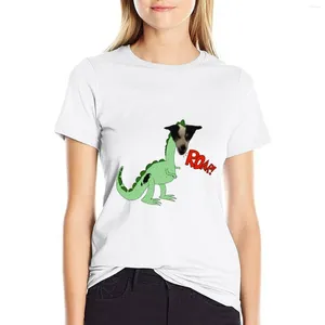 Women's Polos Doggysaurus Rex！ Tシャツかわいい服ブラウス夏のトップクロップドTシャツ女性のためのTシャツ