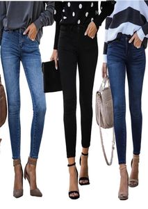 Jeans skinny para mulheres estiram jeans sólidos jeans Slim Fit Denim Pants Female Streetwear Jean Trousers5985507