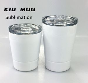 DIY süblimasyon 12 oz beyaz çocuk kupa kapaklı paslanmaz çelik çift duvarlı şarap bardakları yalıtımlı çocuk sippi bardağı 3158777