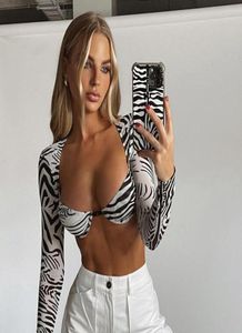 Women039s tshirt y2k sexig zebra tryck gotiska tshirts kvinnor mesh se genom långärmad bandage skördetoppar 2022 sommar tees st5476834