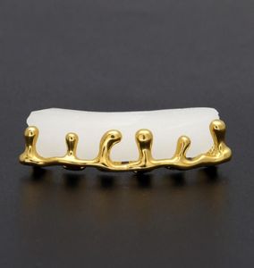 Zähne Grillz Vulkan Lava Tropf Goldgrill hochwertige Herrenhip -Hop -Schmuck 9700663