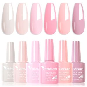 6st*7,5 ml Venalisa Gorgeous Color Gel Nail Polish Kit Semi Permanent Nail Manicure Stor täckning Soak Off UV LED Nail Gel Set 240426