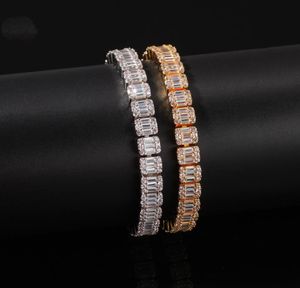 18k Goldsilverblack Gold Cz Iced Out Zircon Tennis Armband för Hip Hop Women Men Single Row Rhinestone Jewelry Gifts7098292