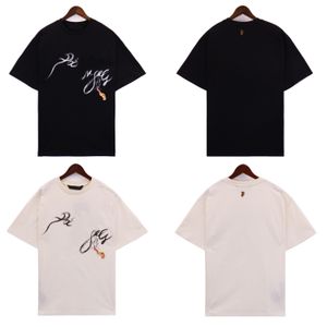 Мужские футболки Дизайнерская дизайнерская дымовая буква печатная футболка с коротки