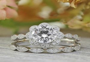 Choucong Brand New Top Sell Vintage Fashion Jewelry 925 Sterling Silver Couple Rings Round Cut White Topaz CZ Diamond Women Weddin3797035