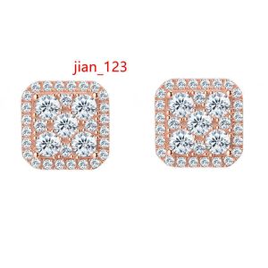 Einzigartige Mode Männer Frauen glänzende Ohrringe S925 Sterling Silber Moissanit Studs Ohrringe Schöne Geschenk für Freunde