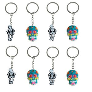 Keychains Lanyards fluorescerande SKL Head Keychain Key Chain for Party Favors Presenttaggar Goodie Bag Stuffer Christmas Gifts and Holiday C OT50V