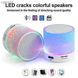 Taşınabilir Hoparlörler Cep Telefon Hoparlörleri A9 Mini Taşınabilir Hoparlör Bluetooth Kablosuz Araç Ses Göz kamaştırıcı Crack LED Işık Subwoofer Destek TFSD Kart USB Şarj WX