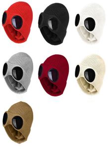 Cappuccette invernali autunnali ad alta definizione Protezione per gli occhi Cappelli elastici pile unisex Cappelli sportivi da esterno a cappello da esterno