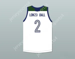 Custom Nay Mens Youth/Kids Lonzo Ball 2 Chino Hills Huskies White Basketball Jersey con patch top top cucitura S-6xl