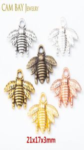 100pcs Antique Silver Gold Bronze 6 Options Zinc Alloy Lovely Bee Charms Pendants 21x16mm DIY Jewelry Fit Bracelets Necklace E6066700